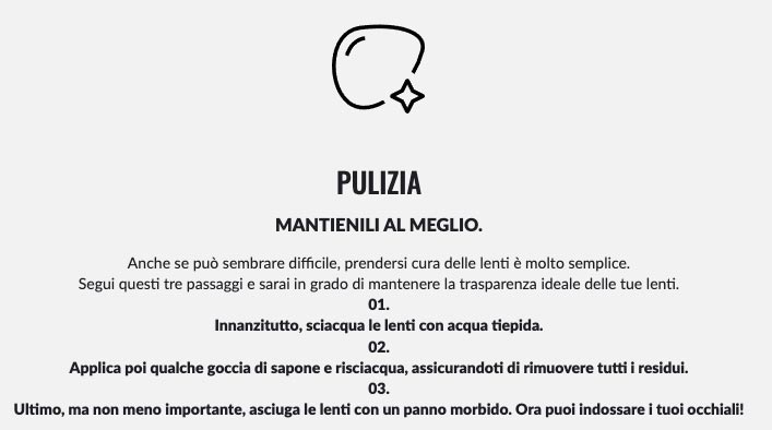 Sito Rat-Ban pagina pulizia lenti